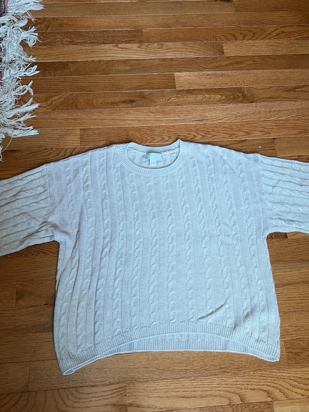 Women's Cable-Knit Crewneck Sweater - Cream